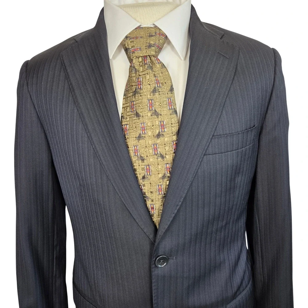 Brooks Brothers 1818 Regent Navy Wool Pinstripe Blazer Jacket Men's 39R‎
